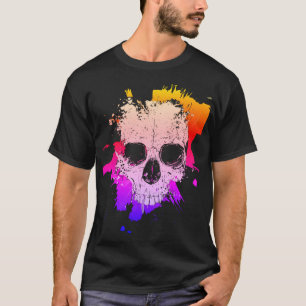 Colorful Splatter Skull T-Shirt