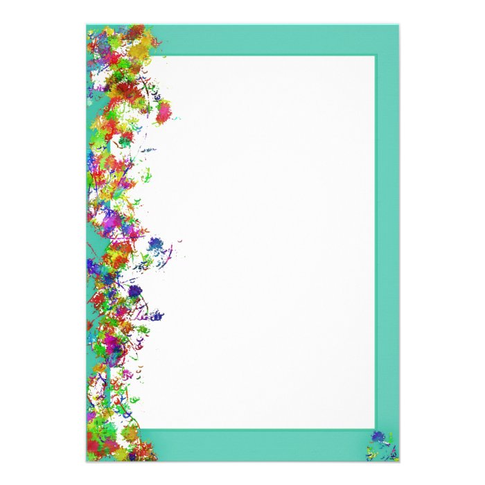 Colorful Splattered Paint Border Invitation