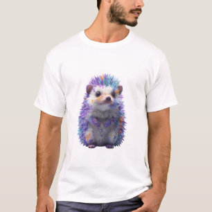 Colorful Splattered Paint Hedgehog Men T-Shirt