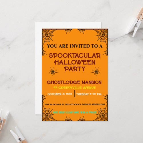 COLORFUL SPOOKTACULAR HALLOWEEN PARTY INVITATION