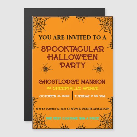 Colorful Spooktacular Halloween Party Magnetic Invitation