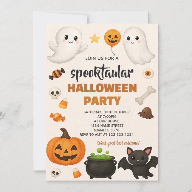 Colorful Spooky Celebration Invitation (Front)