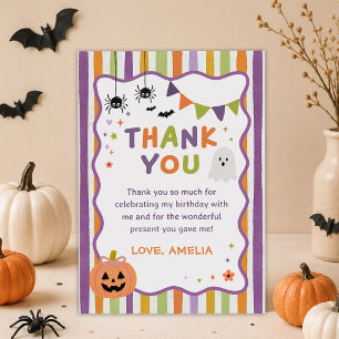 Colorful Spooky Halloween Birthday Thank You Card