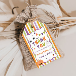 Colorful Spooky Halloween Ghost Birthday Gift Tags