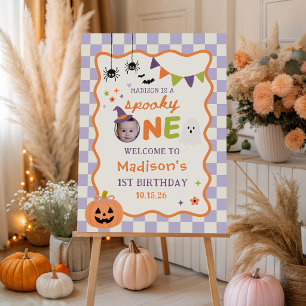 Colorful Spooky One Halloween Birthday Welcome Foam Board