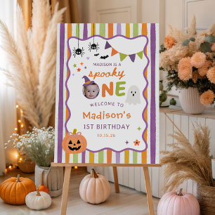 Colorful Spooky One Halloween Birthday Welcome Foam Board