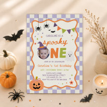 Colorful Spooky One Halloween Ghost 1st Birthday