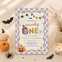 Colorful Spooky One Halloween Ghost 1st Birthday