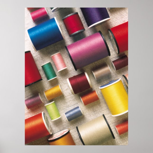 Colorful Spools of Thread Poster (Front)