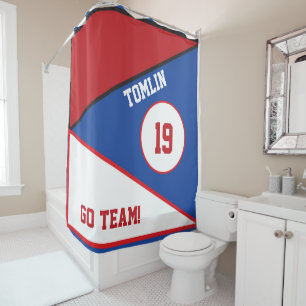 Colorful Sport Inspired shower curtain