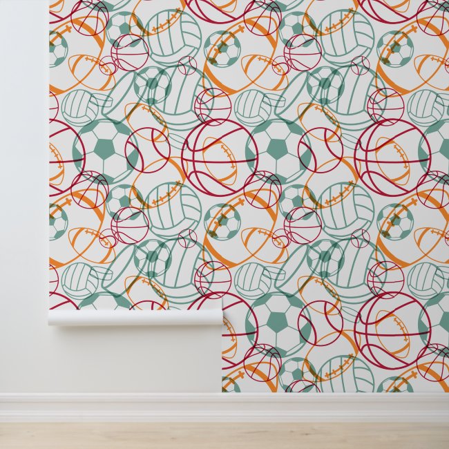 Colorful Sports Balls Abstract Design