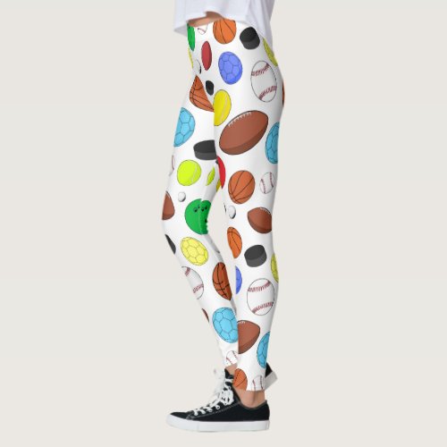 Colorful Sports Balls Random Pattern Leggings