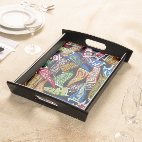 Colorful Sports Fan Pennant Pattern Serving Tray