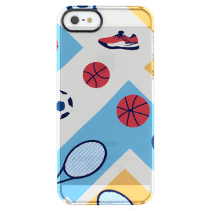 Colorful Sports Pattern – Balls, Rackets & Sneaker Clear iPhone SE/5/5s Case