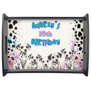 Colorful Spot-tacular Dalmatian Dogs Serving Tray