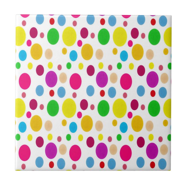 Colorful Spots Ceramic Tile (Front)