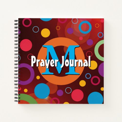 Colorful Spots Rings Monogram Personalized Prayer Notebook