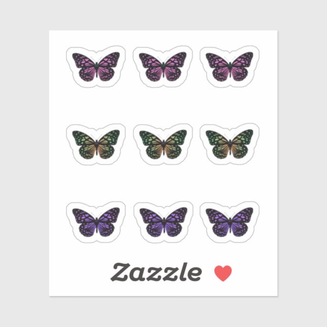 Colorful Spotted Butterfly Pack Sticker (Sheet)