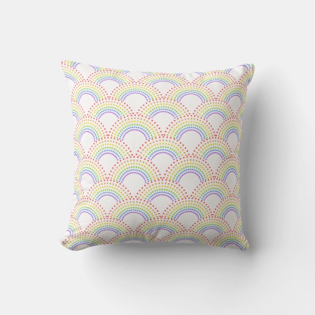 Colorful Spotted Rainbow Pattern  Throw Pillow (Front)