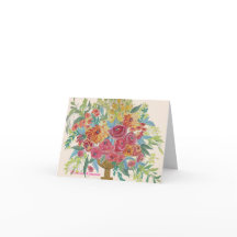 Colorful Spray of Floral Arrangement Note/Greeting