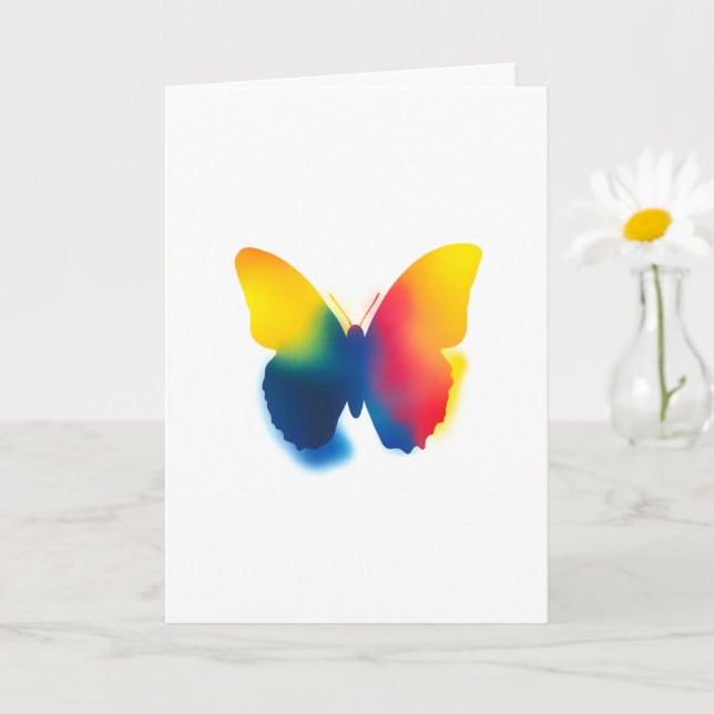 Colorful Spray Paint Butterfly Silhouette Card (Small Plant)