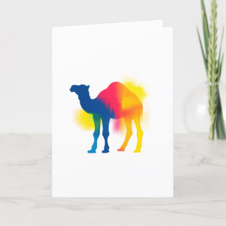 Colorful Spray Paint Camel Silhouette Card
