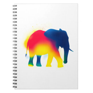 Colorful Spray Paint Elephant Silhouette Notebook