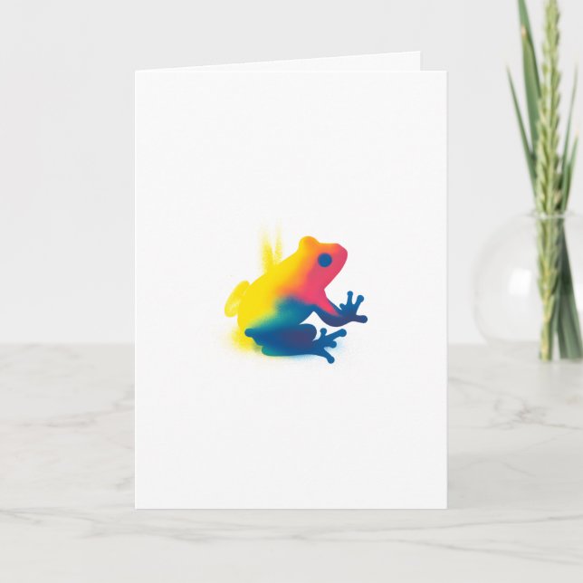 Colorful Spray Paint Frog Silhouette Card (Front)