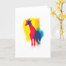 Colorful Spray Paint Giraffe Silhouette