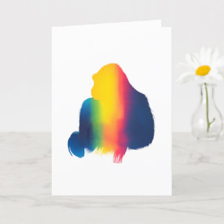 Colorful Spray Paint Gorilla Silhouette Card