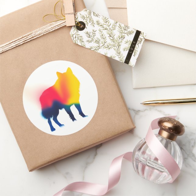 Colorful Spray Paint Wolf Silhouette Stickers (Gifting)