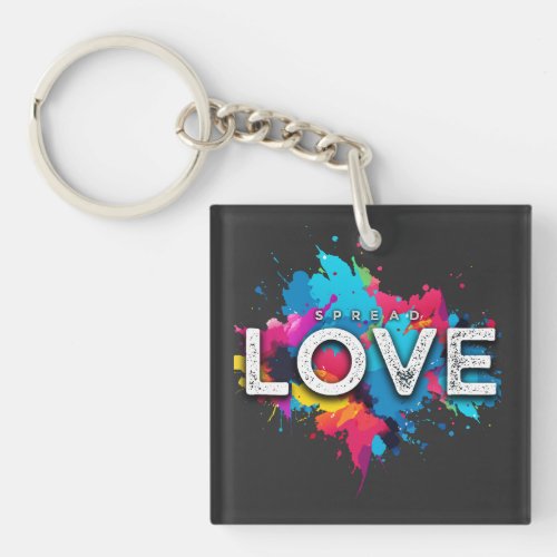 Colorful Spread Love Paint Splashed Keychain