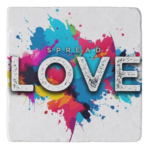 Colorful Spread Love Paint Splashed Trivet