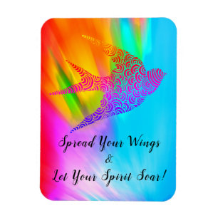 Colorful Spread Your Wings Bird Magnet