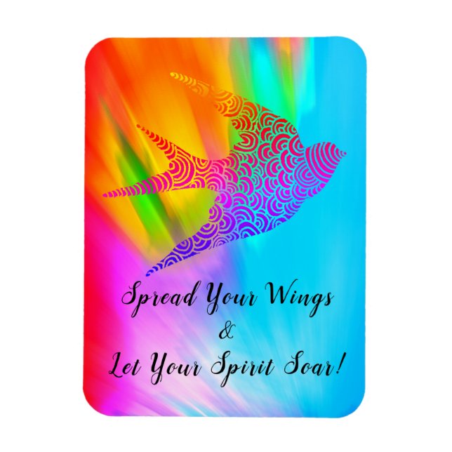 Colorful Spread Your Wings Bird Magnet (Vertical)