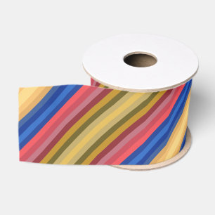 Colorful Spring And Summer Fashion Show Stripes Grosgrain Ribbon