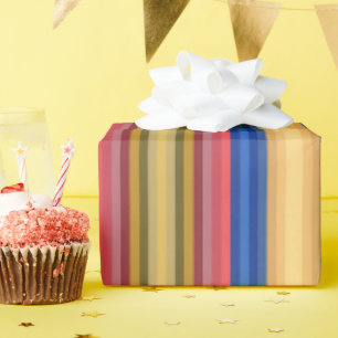 Colorful Spring And Summer Fashion Show Stripes Wrapping Paper