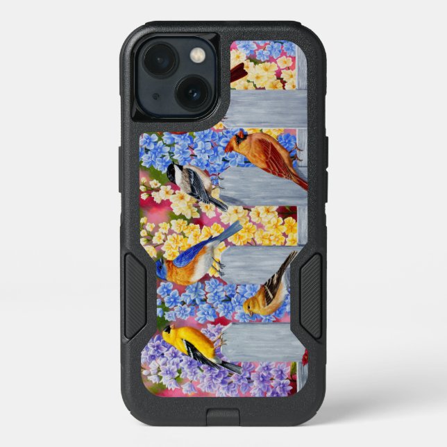 Colorful Spring Birds Garden Party Otterbox iPhone Case (Back)