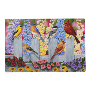 Colorful Spring Birds Garden Party Placemat