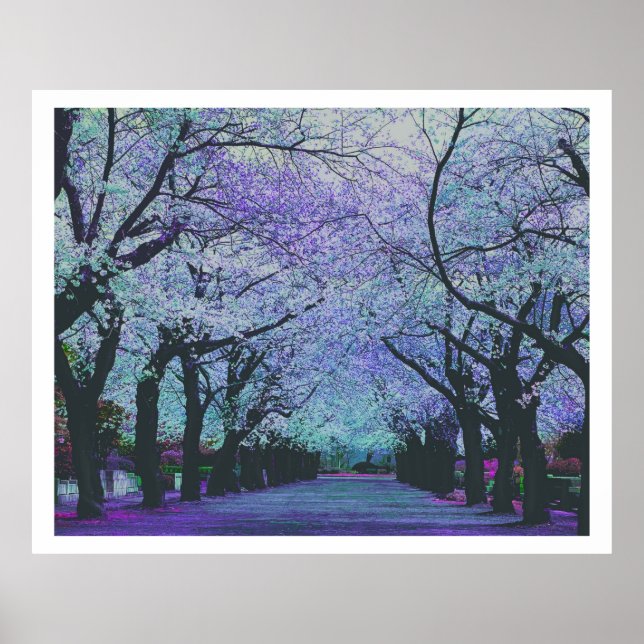 Colorful Spring Blossom Park Landscape Poster (Front)