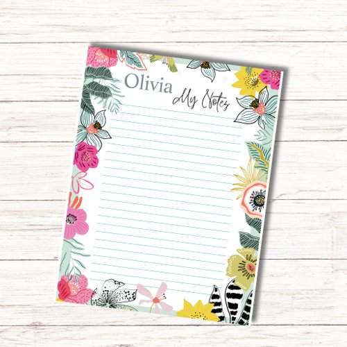 Colorful Spring Blossoms Personalized Notepad