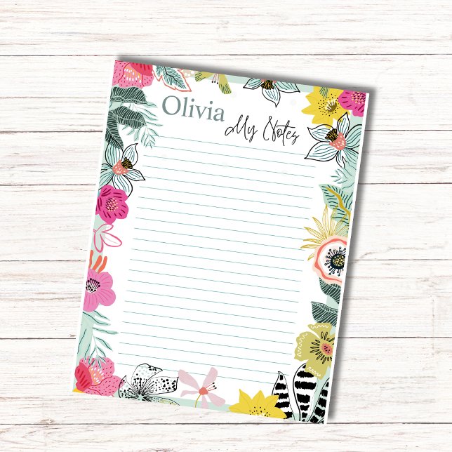 Colorful Spring Blossoms Personalized Notepad (Creator Uploaded)