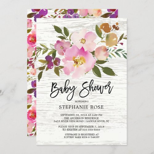 Colorful Spring Bouquet Baby Shower Invitation