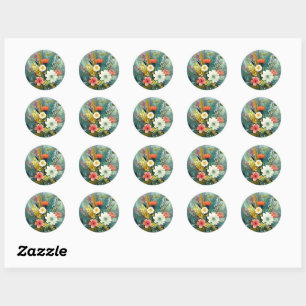 Colorful Spring Bouquet Classic Round Sticker