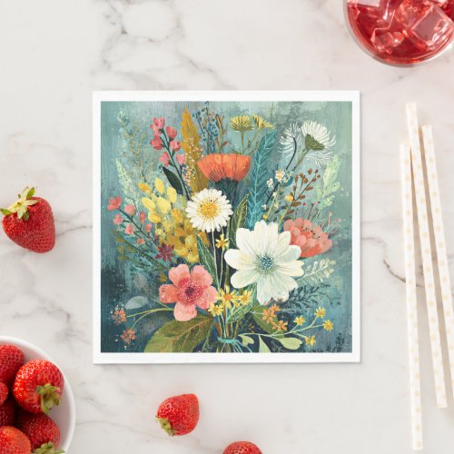 Colorful Spring Bouquet Napkins