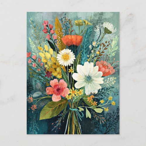 Colorful Spring Bouquet Postcard