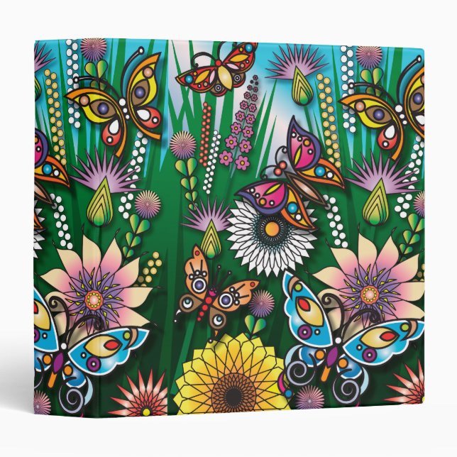 colorful spring butterfly garden binder (Front/Spine)