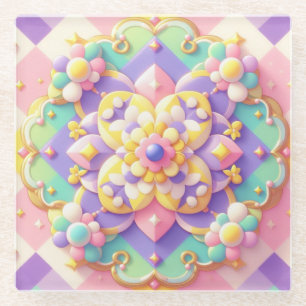 colorful spring/Easter/princess pastel Glass Coaster