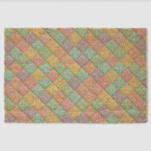 Colorful spring/Easter vintage patchwork quilt Fiber Doormat