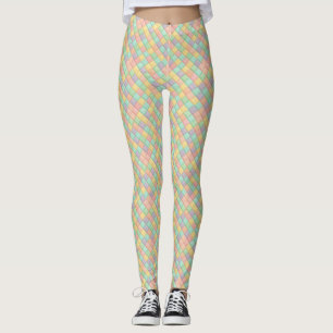 Colorful spring/Easter vintage patchwork quilt Leggings